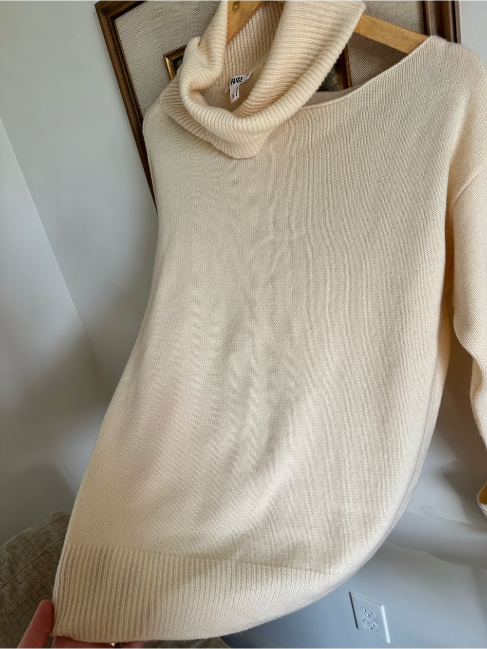 PAIGE Womens Raundi Wool Blend Cut Out Ribbed Trim Turtleneck Sweater sz M - Picture 8 of 11